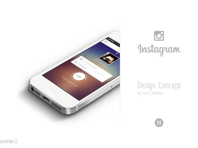 ios7扁平化风格PPT作品《Instagramdesignconcept》