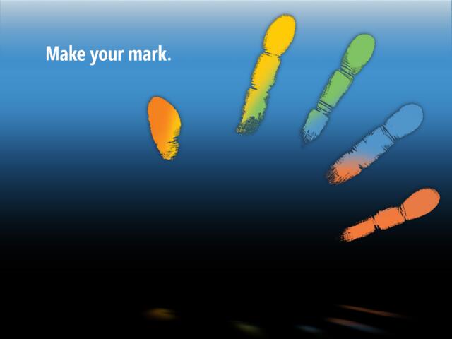 微软Windows7彩色手印风格