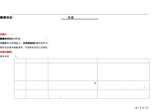 某集团培训工作计划