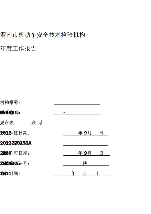 机动车检测站年度工作报告