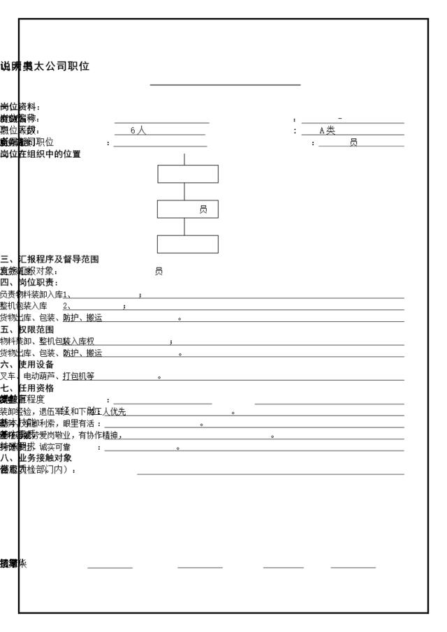 atsw-07工作说明书发货人员