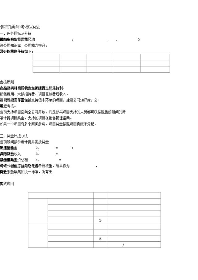 正略钧策-用友软件—售前顾问考核办法