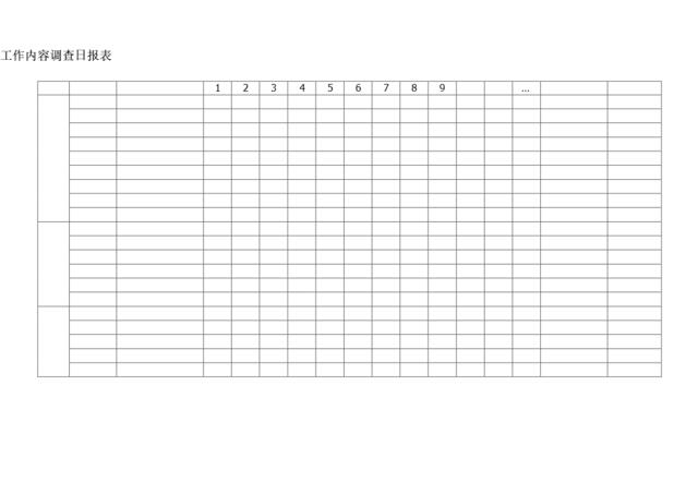 工作内容调查日报表