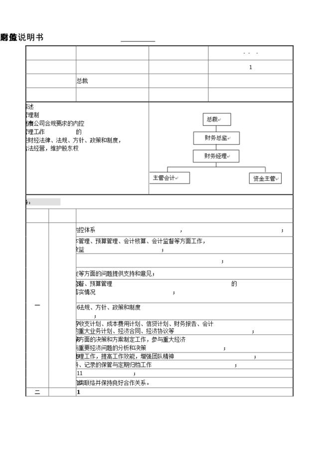 财务总监岗位说明书(1)