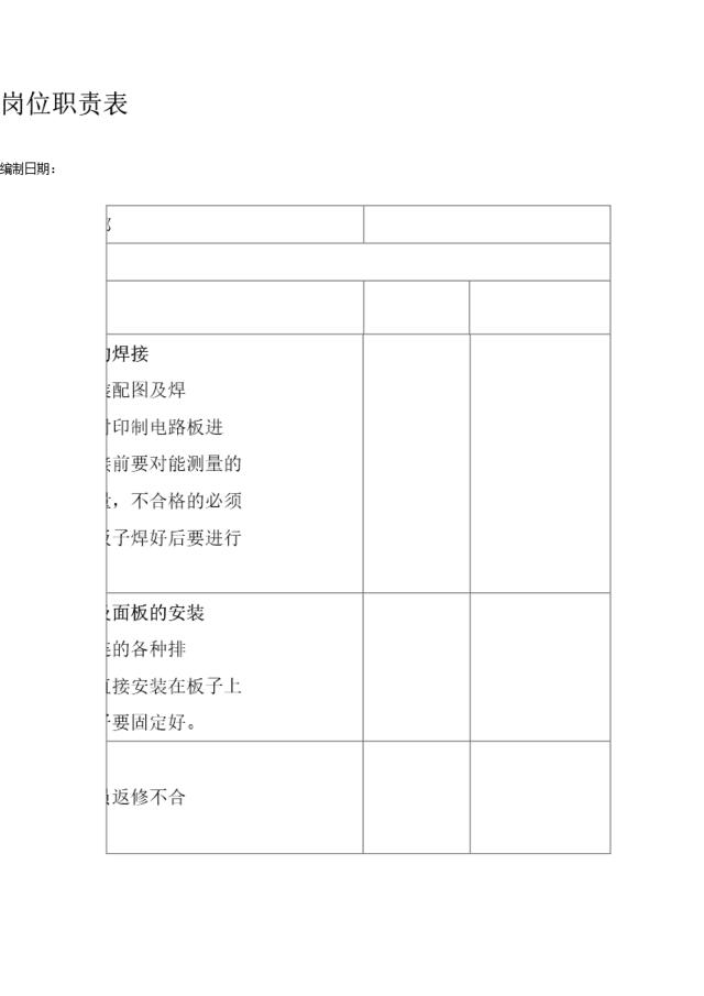 焊接工岗位职责