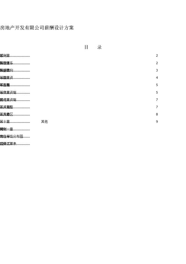 房地产开发有限公司薪酬设计方案
