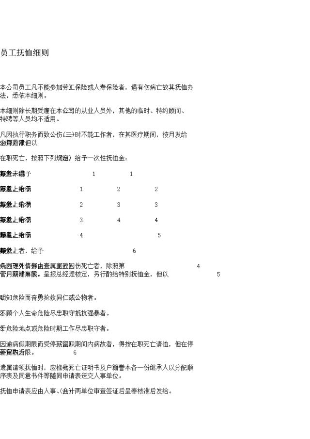 员工抚恤细则