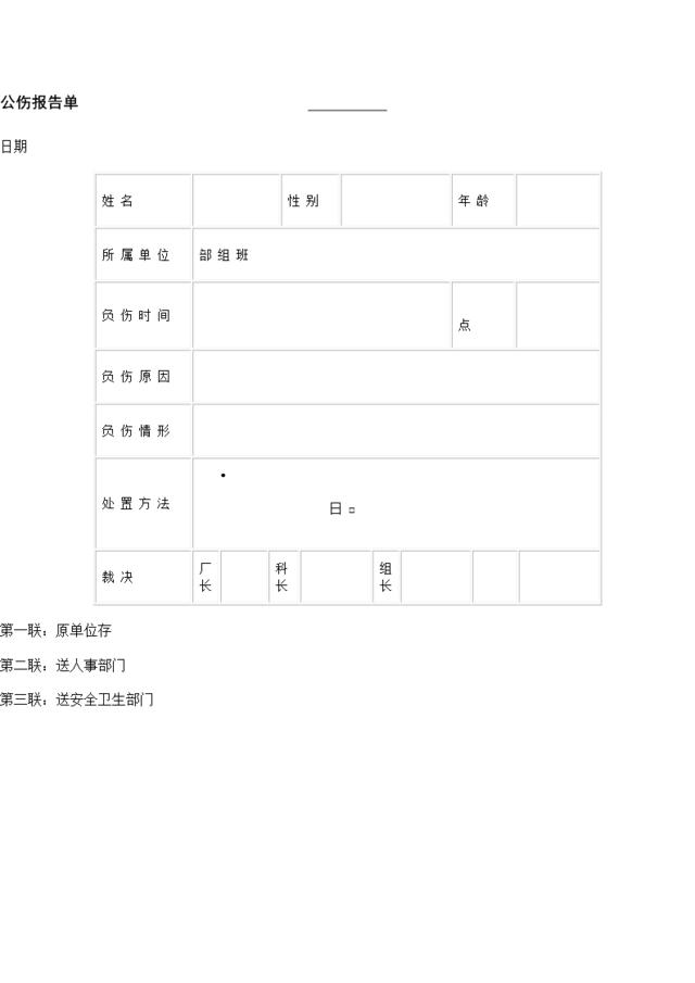 公伤报告单