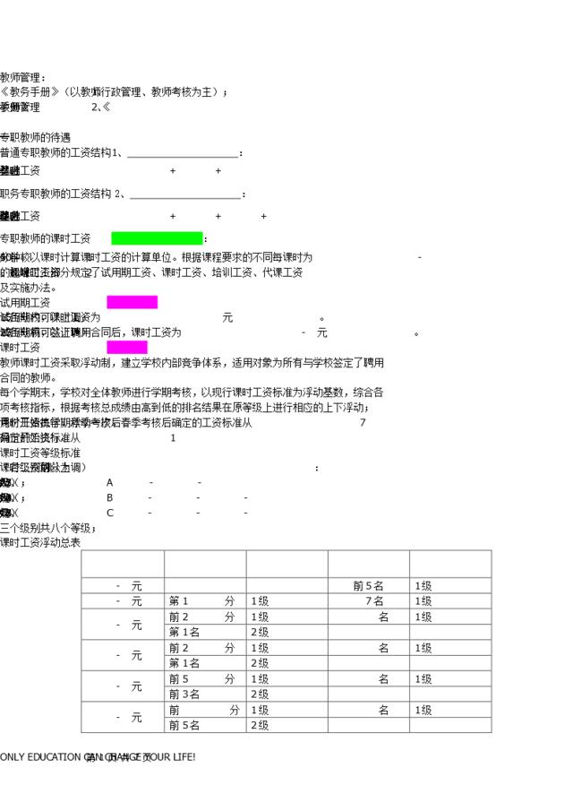 教师管理与团队建设----薪资体系