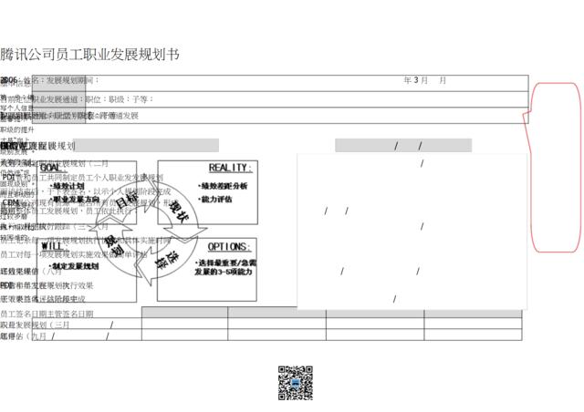 腾讯员工职业发展规划书填写指南