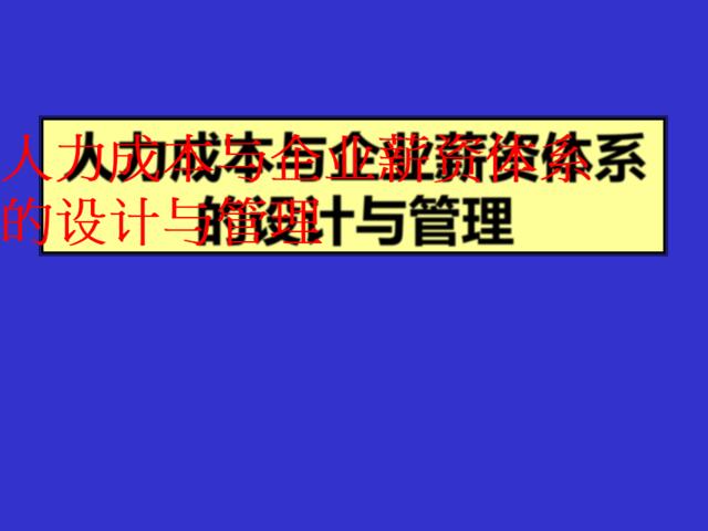 人力成本与企业薪资体系的设计与管理