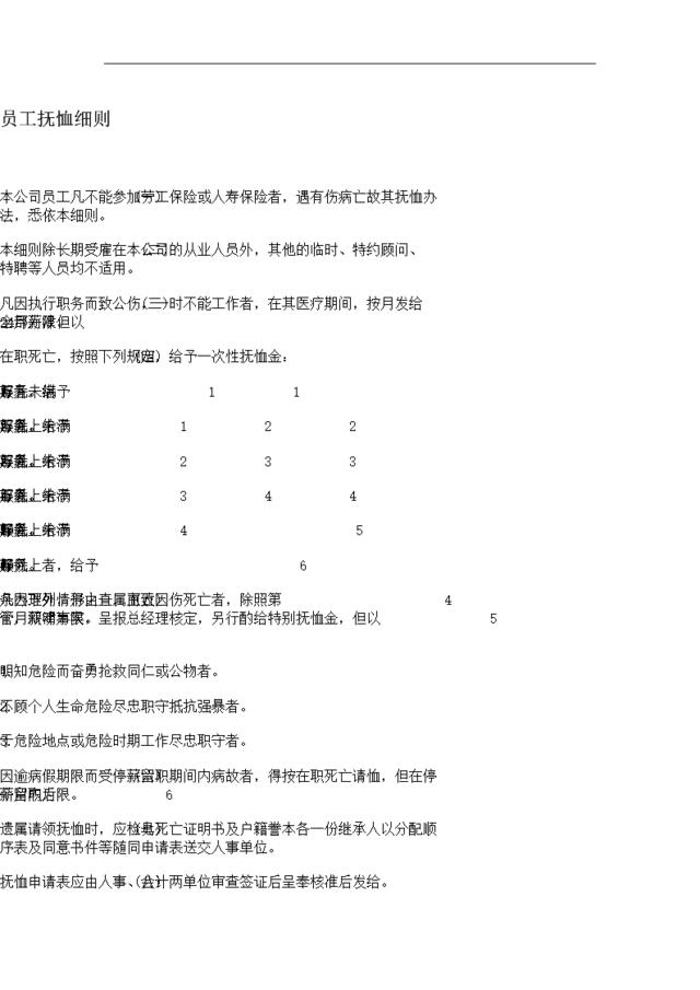 员工抚恤细则