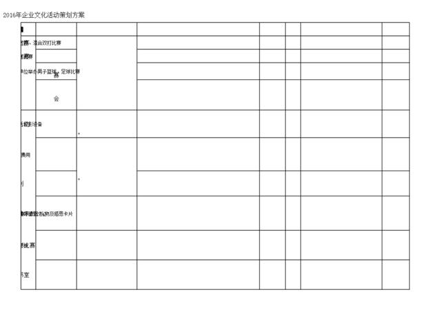 2016年企业文化活动策划方案