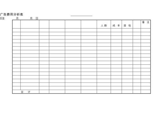 广告费用分析表(1)