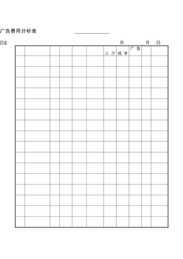 广告费用分析表(2)