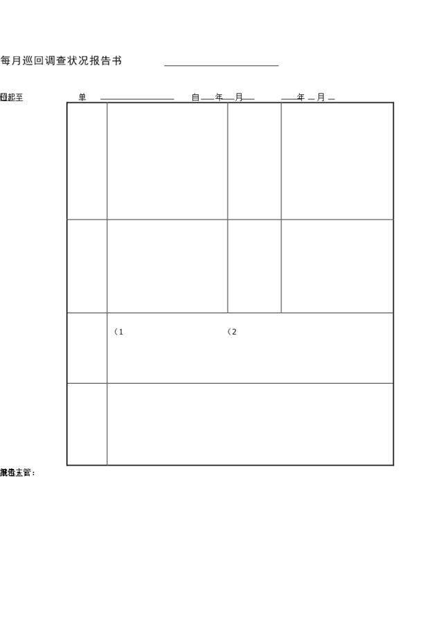 每月巡回调查状况报告书