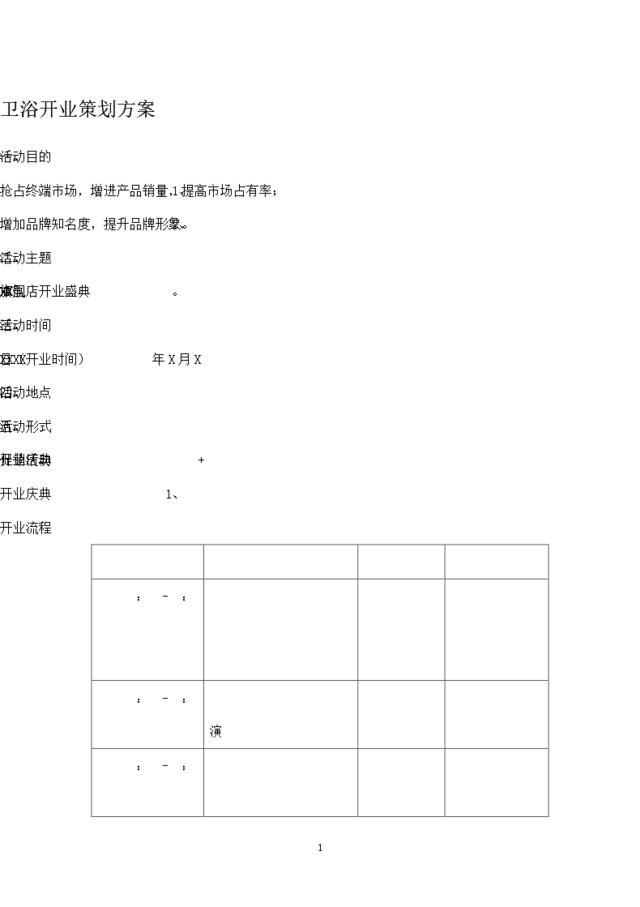 2019年卫浴开业策划