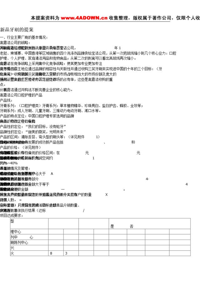 新品牙刷的策划