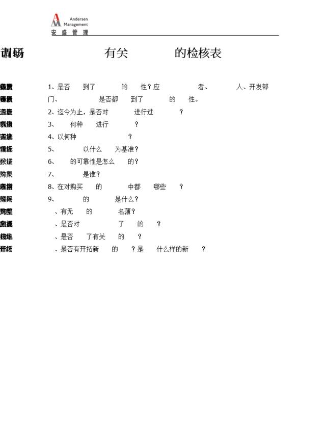 安盛—有关市场调研的检核表