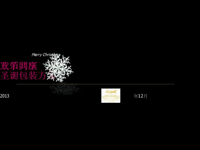 翔凤山水国际2013年圣诞节包装方案