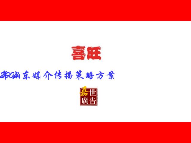 喜旺食品2004年山东媒介传播策略方案