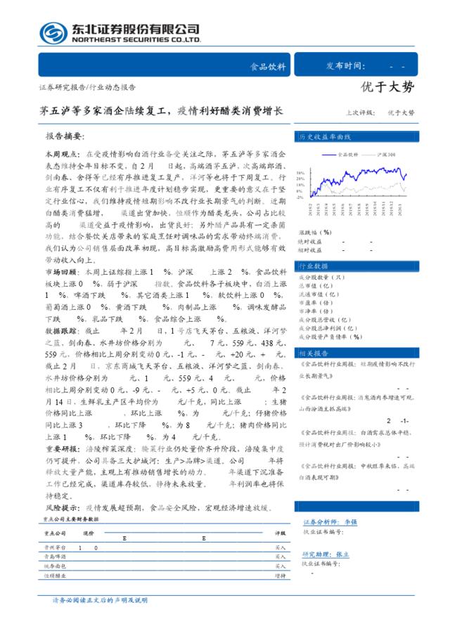 食品饮料行业动态报告：茅五泸等多家酒企陆续复工，疫情利好醋类消费增长