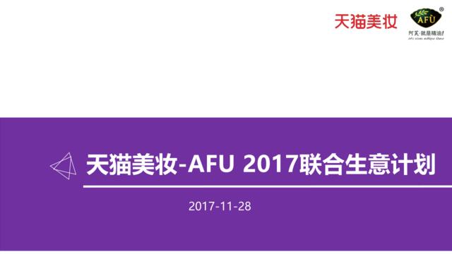 2017天猫美妆-AFU2017联合生意计划