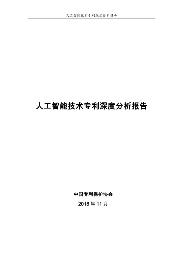 [营销星球]人工智能技术专利深度分析报告-中国专利保护协会-2018.11-42页