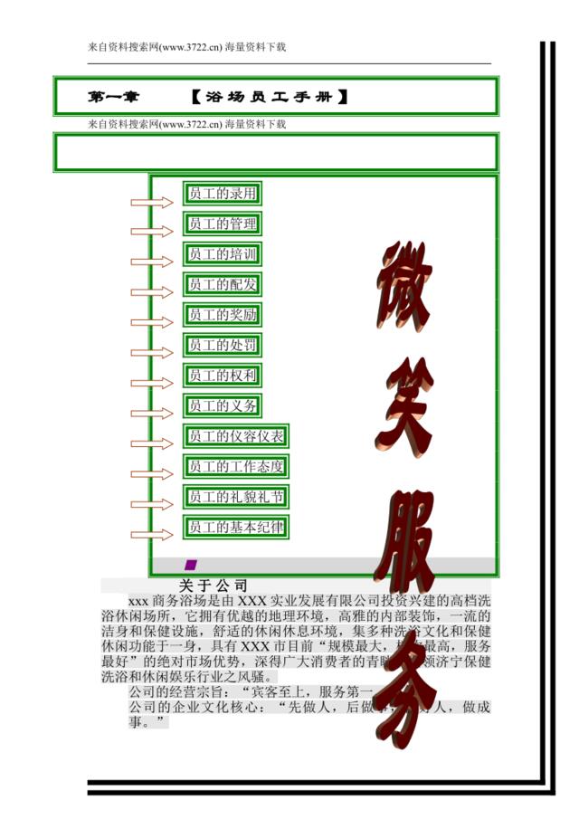 商务洗浴中心员工培训手册(DOC63页)