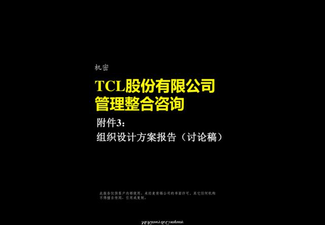 【咨询报告】麦肯锡-TCL股份有限公司管理整合咨询-组织设计方案报告-146页