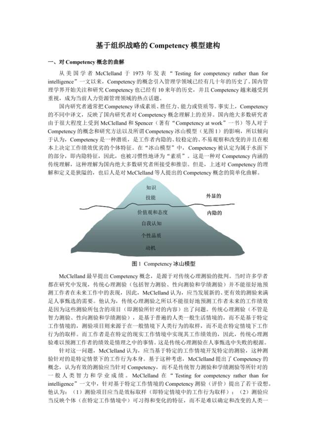 基于组织战略的Competency模型建构