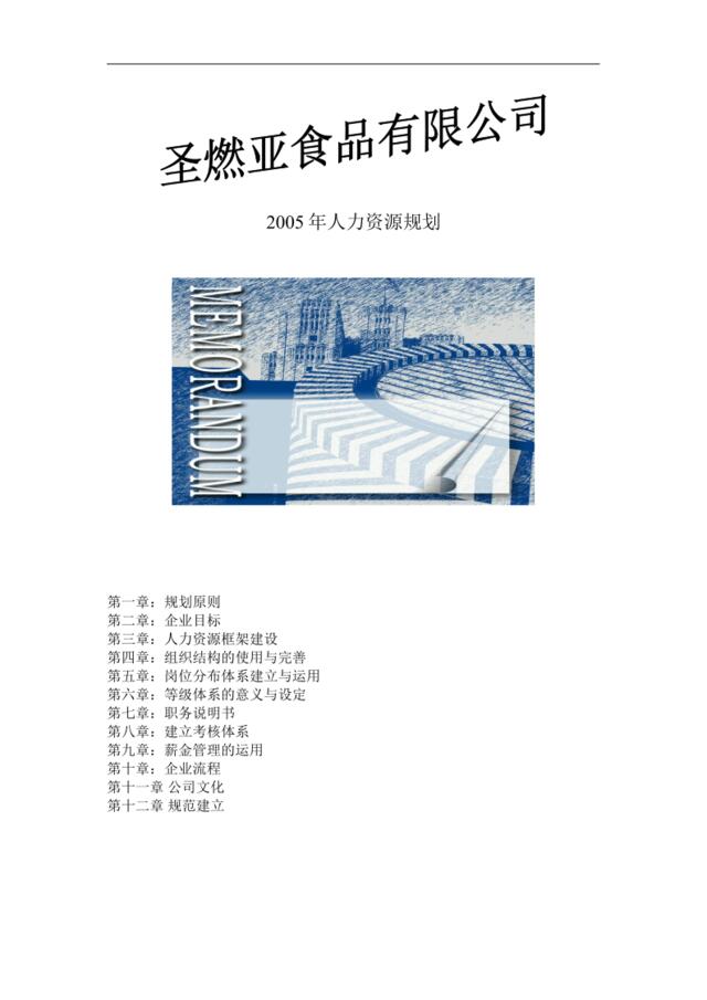 27【实例】圣燃亚食品-2005年人力资源规划