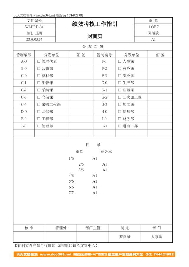 绩效考核工作指引