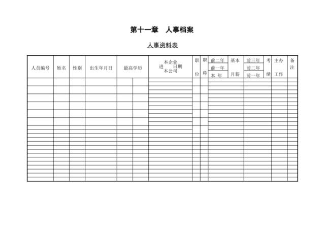 第一节人事资料表