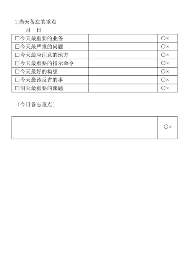 01.当天备忘的重点