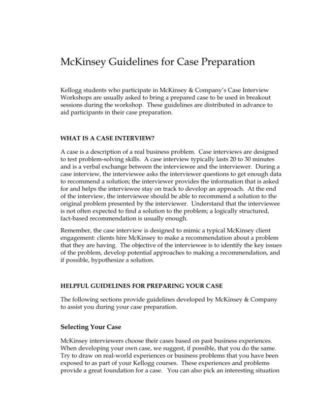 咨询入门系列（4）：麦肯锡面试指南McKinseyGuideinesforCasePreparation