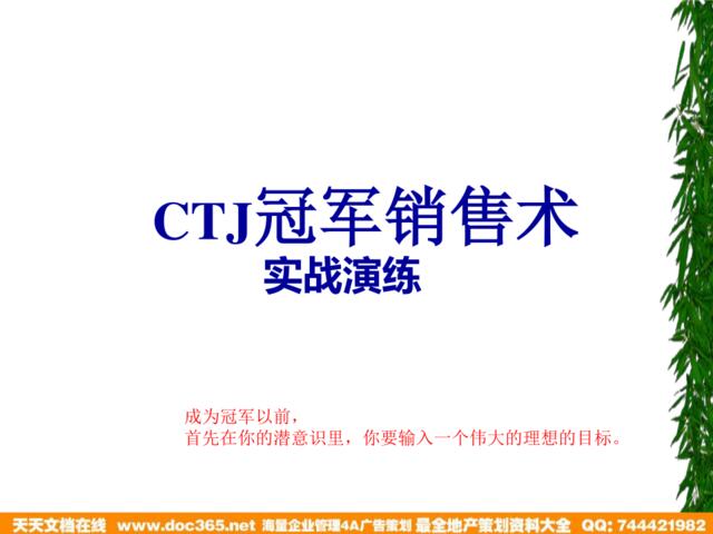 CTJ冠军销售术：实战演练-46页