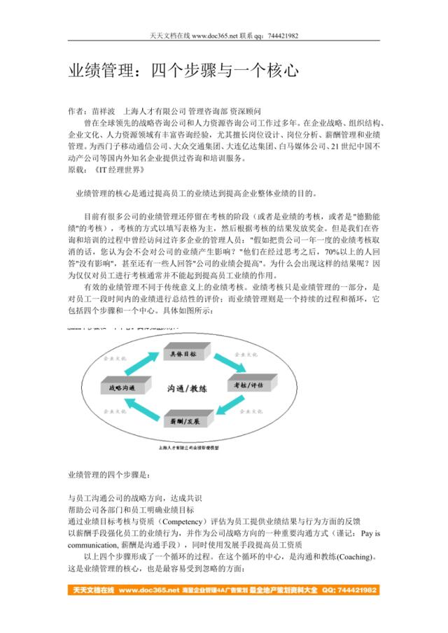 【方法】苗祥波-上海人才-业绩管理-四个步骤一个核心