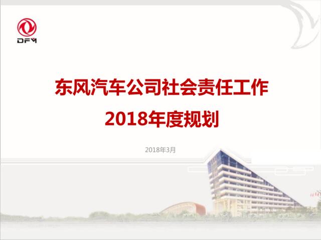 东风社会责任2018年度规划0317