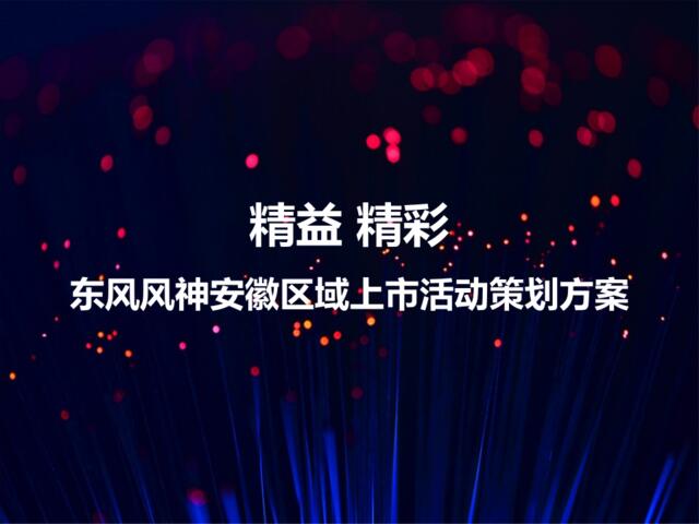 2017东风风神安徽区域上市活动策划方案