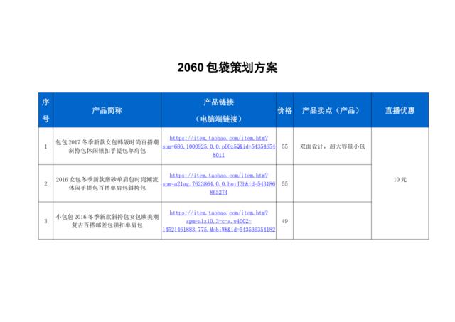 [营销星球]2060包袋直播策划方案