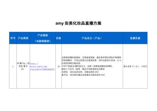 [营销星球]amy安美化妆品旗舰店直播策划方案