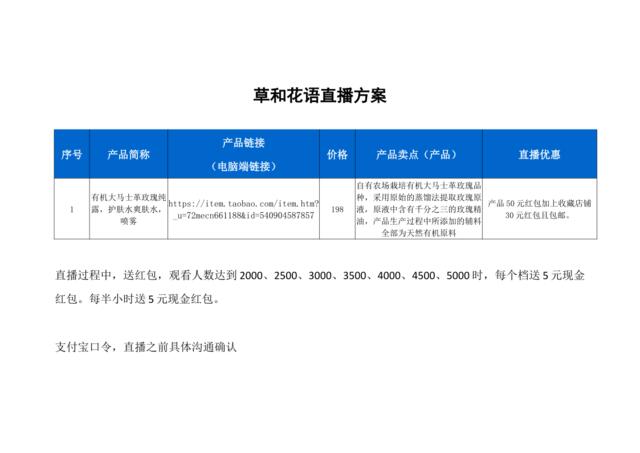 [营销星球]草和花语直播策划方案