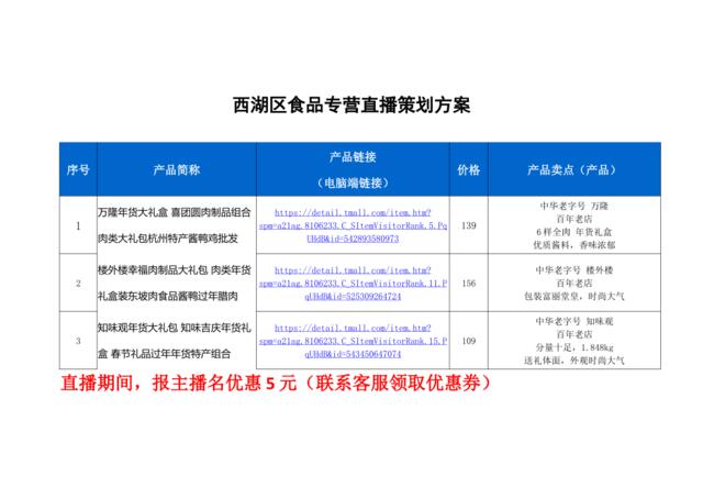 [营销星球]西湖区食品专营直播策划方案