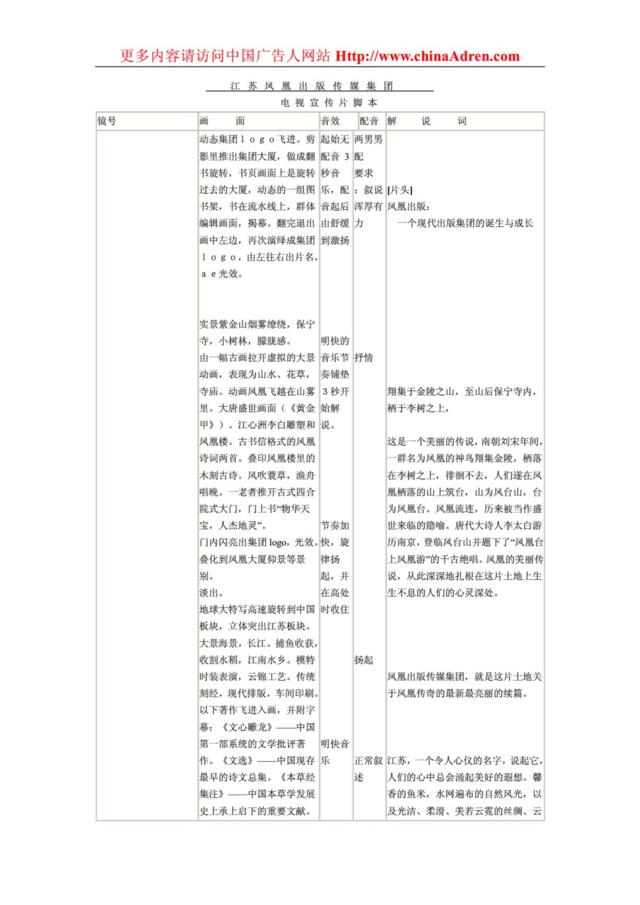 大型国际出版集团宣传片脚本