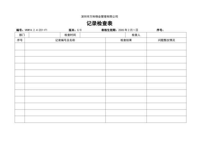 4.2.4-Z01-F1记录检查表