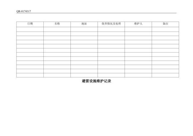 QR-0174317避雷设施维护记录