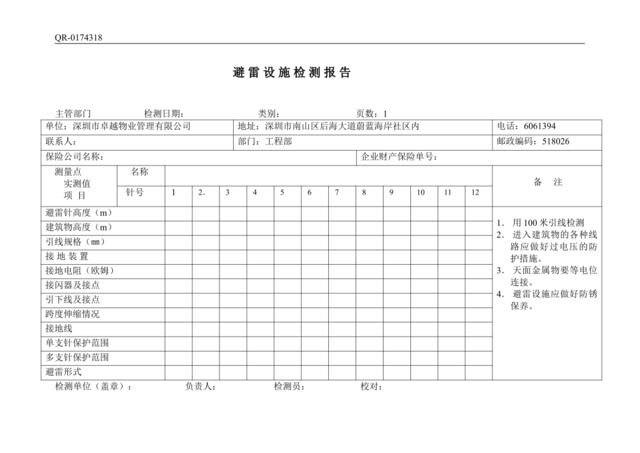 QR-0174318避雷设施检测报告