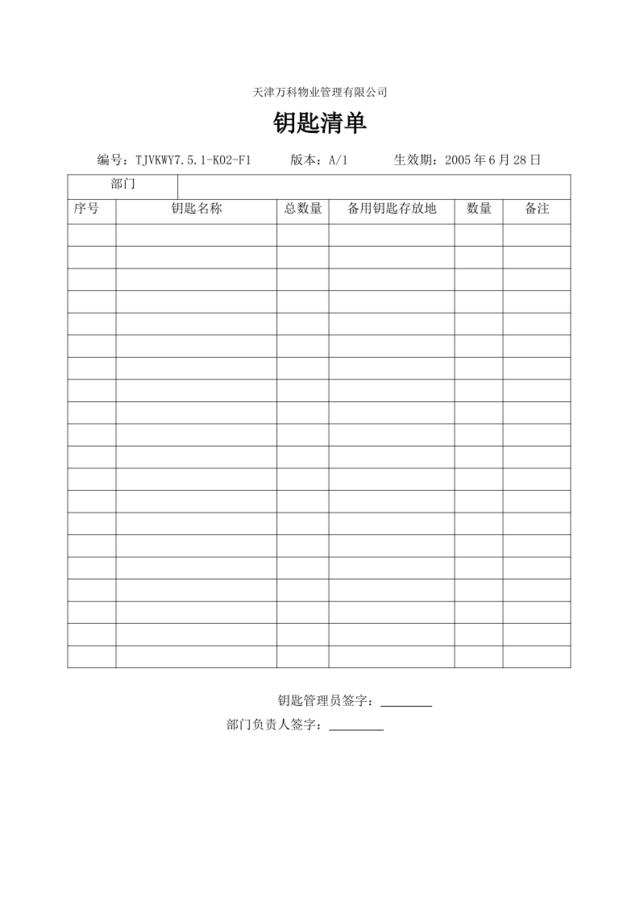 7.5.1-K02-F1钥匙清单