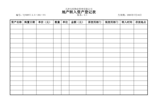 7.5.5-Z01-F4地产转入资产登记表格